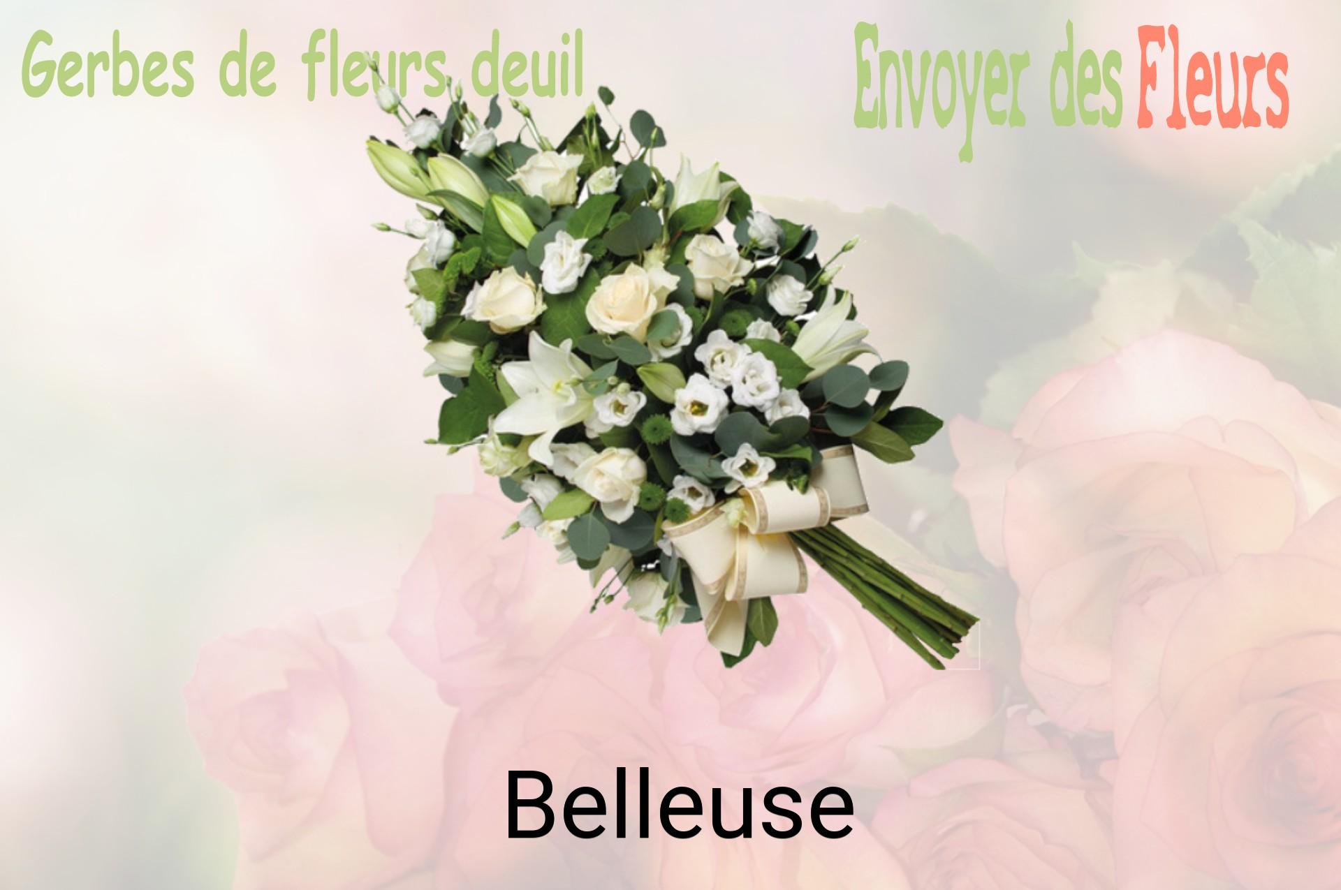 Gerbe de fleurs de deuil livrée à Belleuse